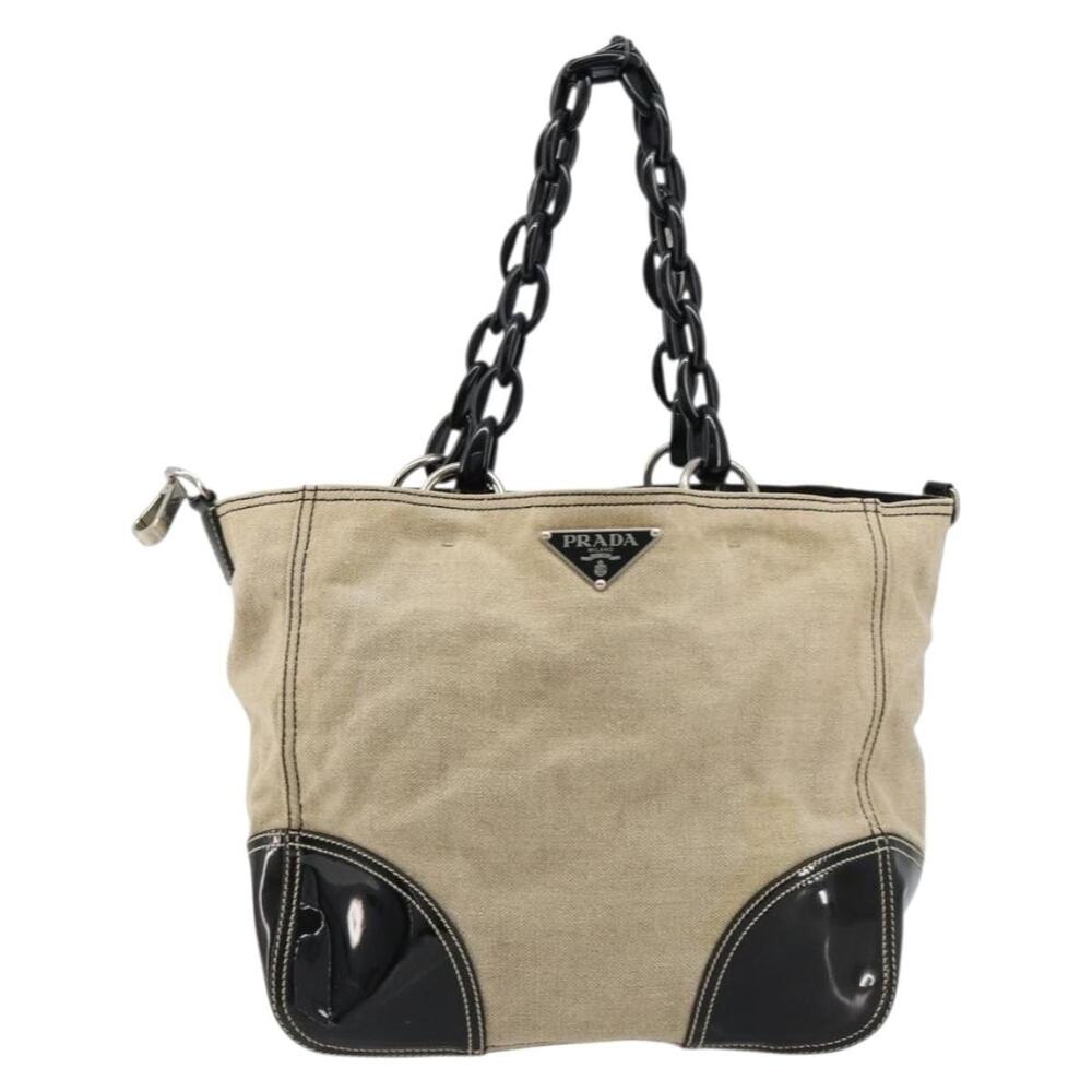 Prada Plastic Chain Tote Beige